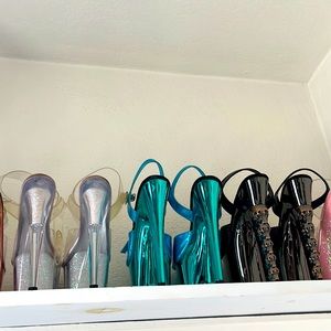 Multiple pairs pleaser pole heels